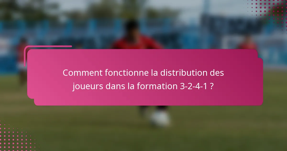 Comment fonctionne la distribution des joueurs dans la formation 3-2-4-1 ?