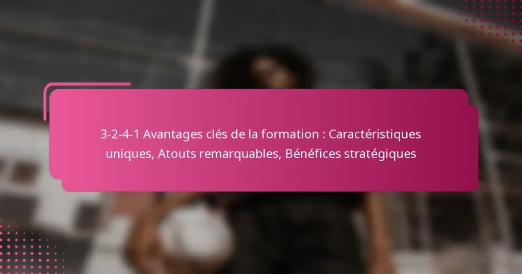 3-2-4-1 Avantages clés de la formation : Caractéristiques uniques, Atouts remarquables, Bénéfices stratégiques