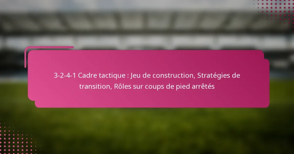3-2-4-1 Cadre tactique : Jeu de construction, Stratégies de transition, Rôles sur coups de pied arrêtés