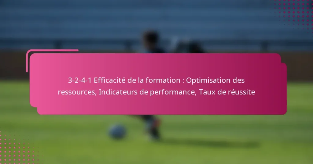 3-2-4-1 Efficacité de la formation : Optimisation des ressources, Indicateurs de performance, Taux de réussite