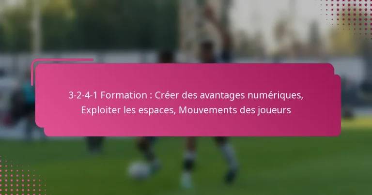3-2-4-1 Formation : Créer des avantages numériques, Exploiter les espaces, Mouvements des joueurs