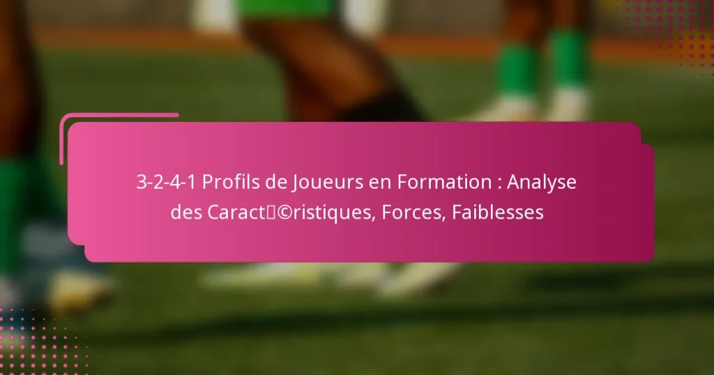 3-2-4-1 Profils de Joueurs en Formation : Analyse des Caractéristiques, Forces, Faiblesses