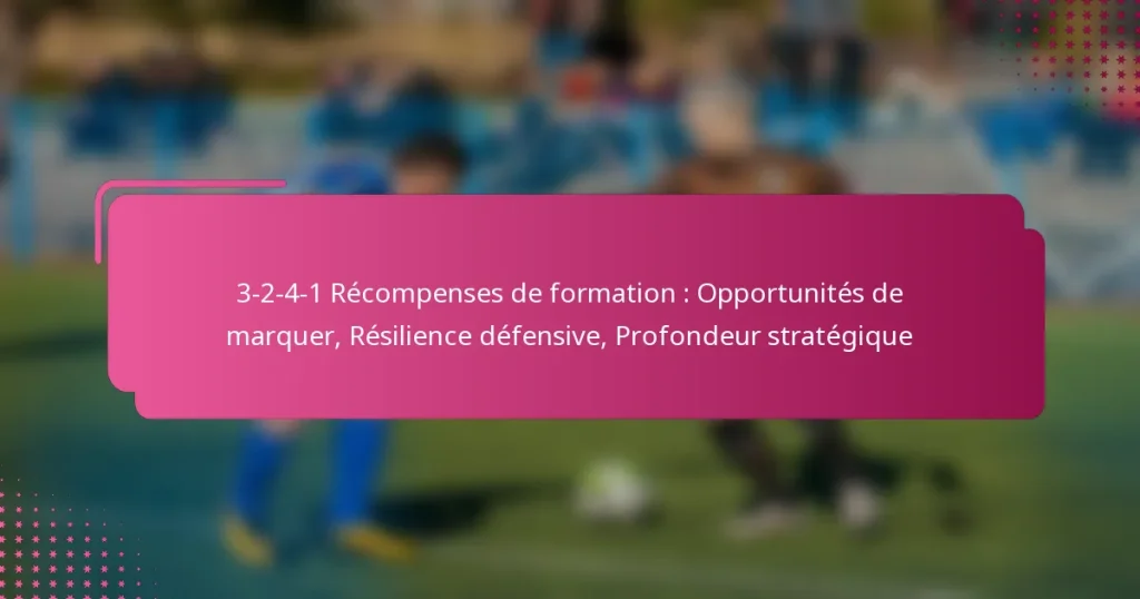 3-2-4-1 Récompenses de formation : Opportunités de marquer, Résilience défensive, Profondeur stratégique