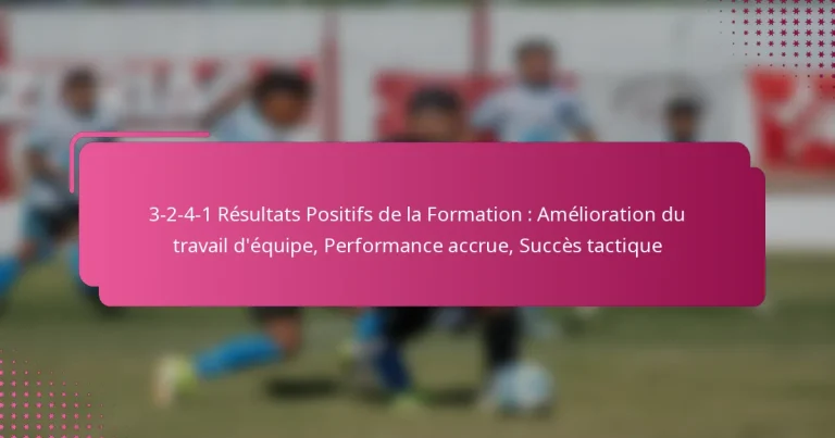 3-2-4-1 Résultats Positifs de la Formation : Amélioration du travail d’équipe, Performance accrue, Succès tactique