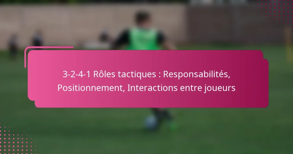3-2-4-1 Rôles tactiques : Responsabilités, Positionnement, Interactions entre joueurs