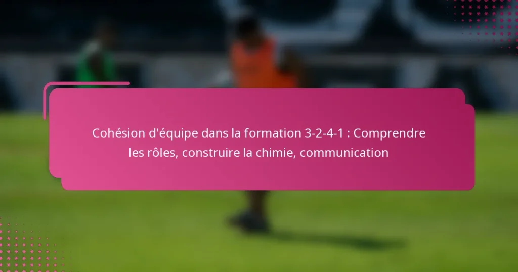Cohésion d’équipe dans la formation 3-2-4-1 : Comprendre les rôles, construire la chimie, communication